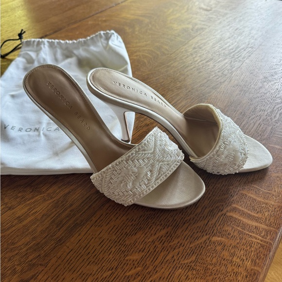 Veronica Beard Saxton Heels Sandal White size 8 - Picture 4 of 12
